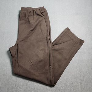 J. Jill Women L Brown High Rise Ponte Slim Leg Pull On Pants